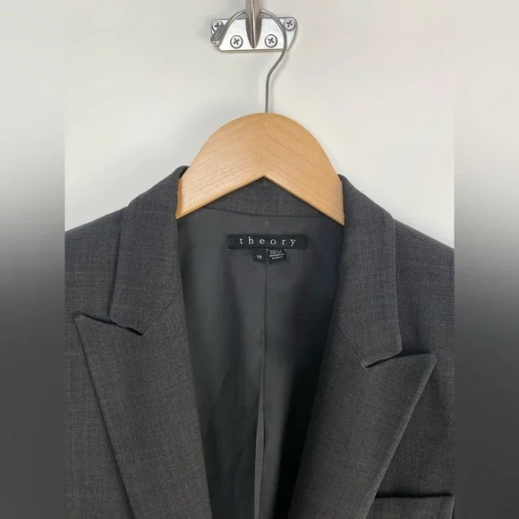 Theory Gabe B‎ 2 Urban Blazer, Size 10 Grey